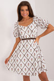 Feminine Flared Summer Dress with Embroidered Flowers