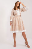 Boho Chic Midi Dress with Tassels and Fringed Sleeves