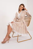 Boho Chic Midi Dress with Tassels and Fringed Sleeves