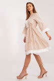 Boho Chic Midi Dress with Tassels and Fringed Sleeves