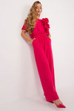 Versatile High Rise Fabric Pants with Waist Tie and Pockets