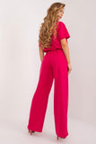 Versatile High Rise Fabric Pants with Waist Tie and Pockets