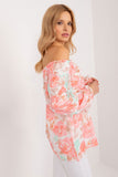 Floral Long Sleeve Blouse with Spanish Neckline