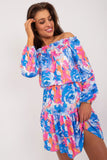 Cheerful Flared Summer Dress with Ruffle Hem
