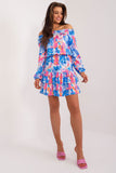 Cheerful Flared Summer Dress with Ruffle Hem