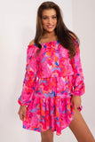 Cheerful Flared Summer Dress with Ruffled Hem