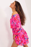 Cheerful Flared Summer Dress with Ruffled Hem