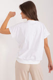 Embroidered Flower Blouse with Heart Neckline and Pocket