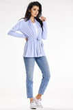 Shawl Collar Loose Sweater with Belt for Spring Evenings