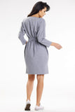 Kimono Sleeve Dress with Heart Neckline and Pockets