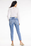 Long Sleeve Tied Casual Blouse with Button Closure & Pocket