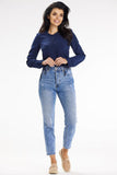 Long Sleeve Tied Casual Blouse with Button Closure & Pocket