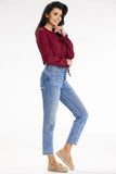 Casual Long Sleeve Blouse with Tied Bottom & Button Back