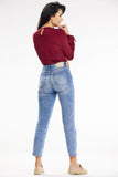 Casual Long Sleeve Blouse with Tied Bottom & Button Back