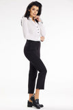 Fitted Long Sleeve Blouse with Heart Neckline and Button Cuffs