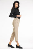 Fitted Long Sleeve Blouse with Heart Neckline and Button Cuffs
