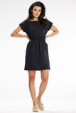 Flattering Mini Dress with Elastic Waist and Pockets