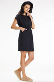 Flattering Mini Dress with Elastic Waist and Pockets