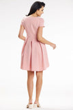 Asymmetrical Trapeze Dress with Pleated Back Detail