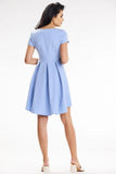 Asymmetrical Mini Trapeze Dress with Pleated Back Detail