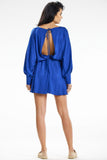 Versatile Mini Dress with Kimono Top and Loose Sleeves