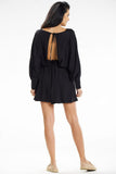 Versatile Kimono Top Mini Dress with Long Sleeves