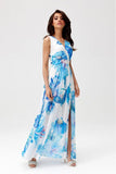 Elegant Chiffon Maxi Dress with Cutout Back and Slit