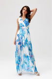 Elegant Chiffon Maxi Dress with Cutout Back and Slit