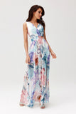 Elegant Chiffon Maxi Dress with Cutout Back and Slit