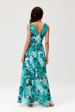 Elegant Chiffon Maxi Dress with Cutout Back and Slit