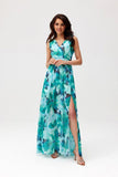 Elegant Chiffon Maxi Dress with Cutout Back and Slit