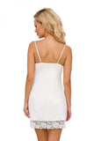 Elegant Lace Chemise with Adjustable Straps and Embroidery