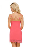 Elegant Lace Chemise with Adjustable Straps and Embroidery