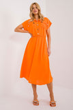 Elegant Midi Summer Dress with Flared Cut and Pockets