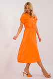 Elegant Midi Summer Dress with Flared Cut and Pockets