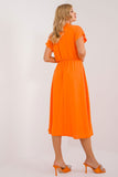 Elegant Midi Summer Dress with Flared Cut and Pockets