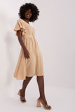 Flared Summer Dress with Ruffle Sleeves and Matching Belt