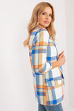 Casual Colorful Check Print Women's Blazer with 3/4 Sleeves