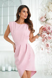 Elegant Asymmetrical Fitted Dress with Built-in Neckline