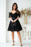 Elegant Spanish-Style Dress with Plunging Tulle Sleeves