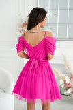 Elegant Spanish-Style Dress with Plunging Tulle Sleeves