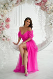 Elegant Spanish-Style Dress with Plunging Tulle Sleeves