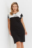 Floral Patterned Short Sleeve Nightgown in Soft Viscose
