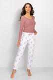 Elegant Ladies' Pyjamas Set with Long-Sleeved Blouse