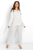 Cozy Button-Up Long Sleeve Pajama Set for Women