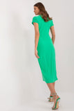Elegant Midi Pencil Dress with Heart Neckline and Slit