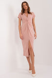 Elegant Midi Pencil Dress with Heart Neckline and Slit
