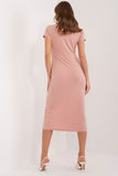 Elegant Midi Pencil Dress with Heart Neckline and Slit