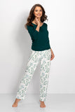 Elegant Women's Viscose Pajama Set with Floral Design