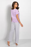 Cozy Women's Pajama Set with Short Sleeve Blouse & Pants